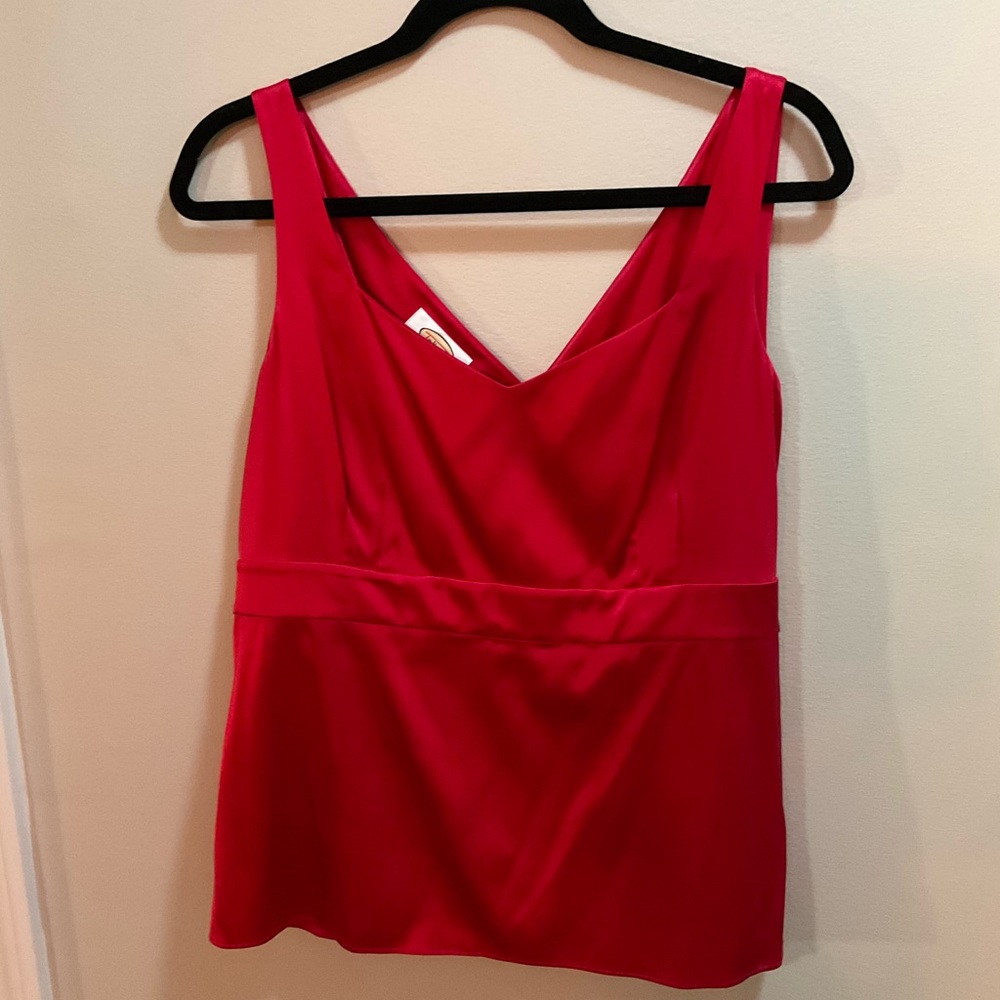 TALBOTS Silk sleeveless blouse in red with side zip